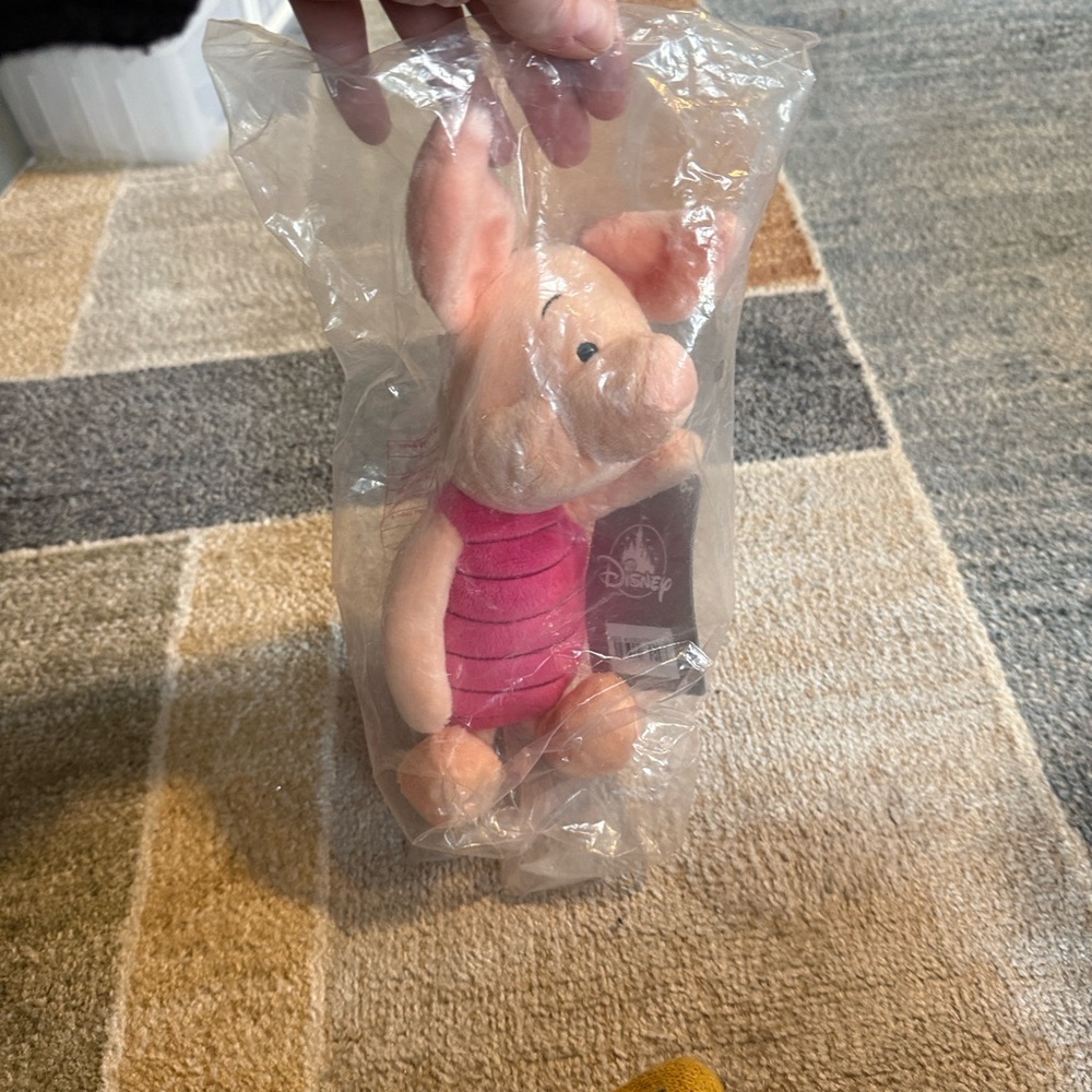 Disney Plush Piglet Toy in Pink and Tan